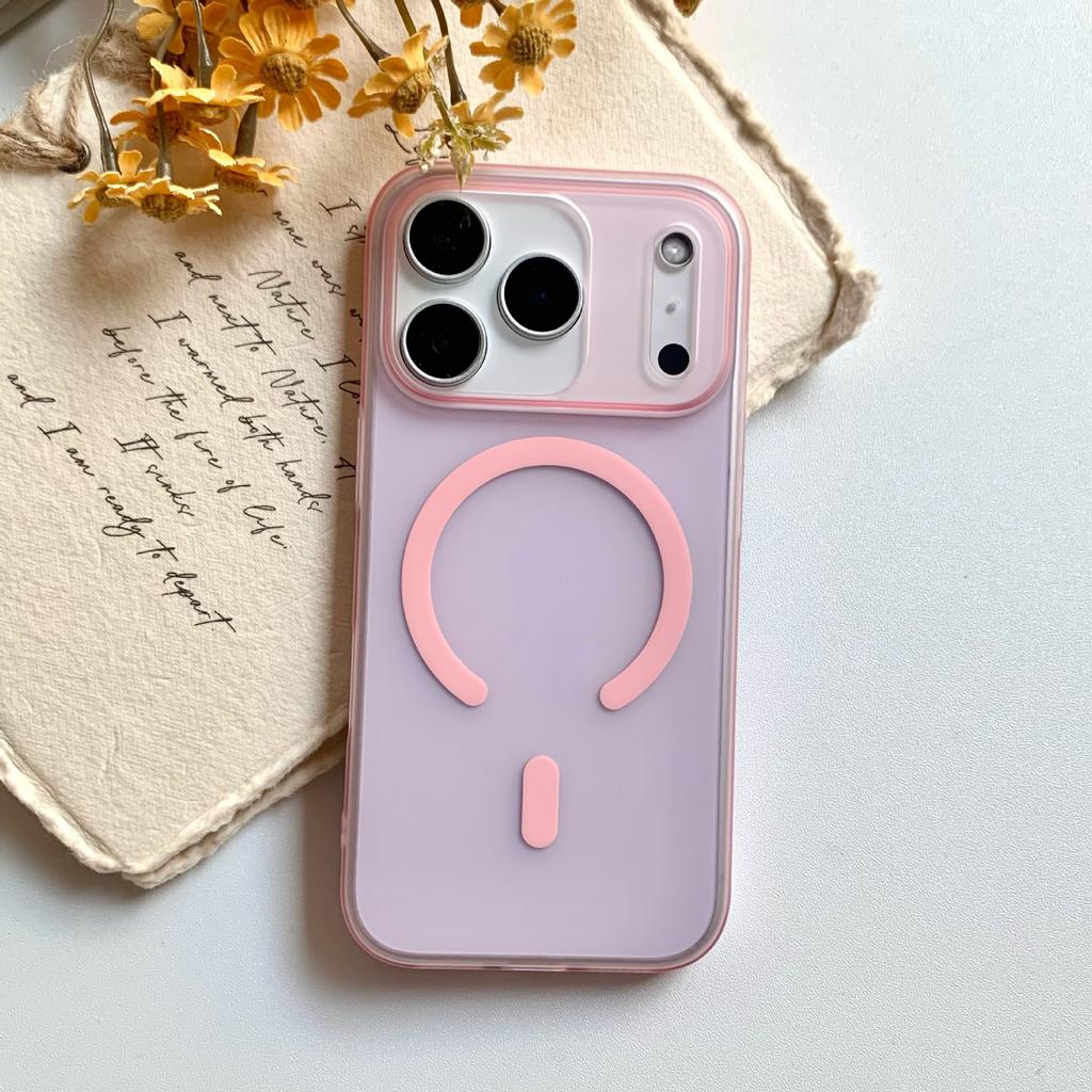 Applicable To IPhone 17 Promax Mobile Phone Case Apple 16 Transparent Ice Fog Matte Magnetic Suction 15 Semen Hole Protection Case