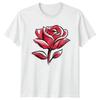 Unique Hand Drawn Rose Flower Womens T-Shirt Botanical Valentines Day Gift Her