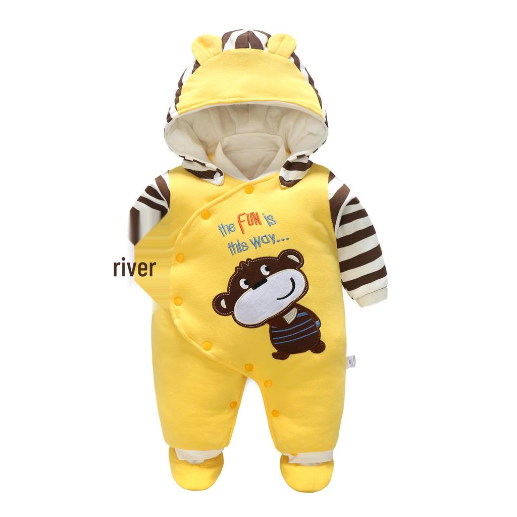 Утепленный детский ромпер Осень/Зима: Однотонная футболка с коротким рукавом для мальчиков и девочек