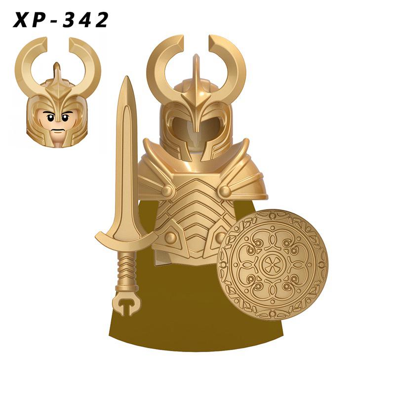 1PCS Medieval Mini Action Figures Building Blocks Asgard Knights Soldiers  Educational Toys for Children Gifts