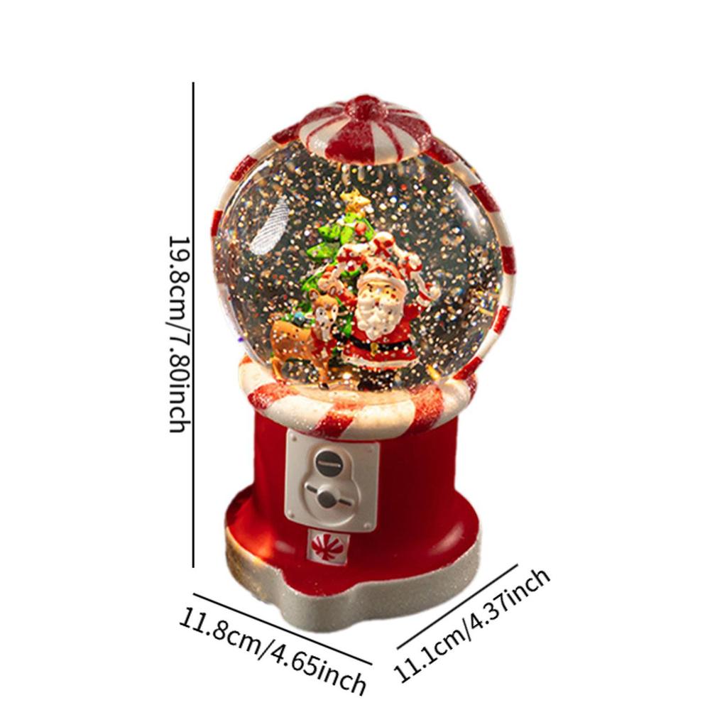 Christmas Musical Snow Globe Xmas Decorations Craft Collectible Artwork Desktop