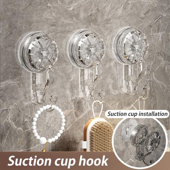 1/2/3/4Pcs Transparent Suction Cup Hooks Strong Load-bearing Easy To Install Removable Heavy