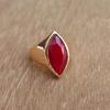 Marquise Raw Red Ruby Sterling Silver Rose Gold Overlay Ring Jewelry, Handmade Unisex Signet Ring Jewelry