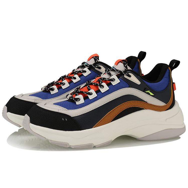 Li Ning Aurora WindWalker Скользкие Устойчивые к истиранию Низкие Спортивные Повседневные Кроссовки Мужские Черно-синие AGCP245-3