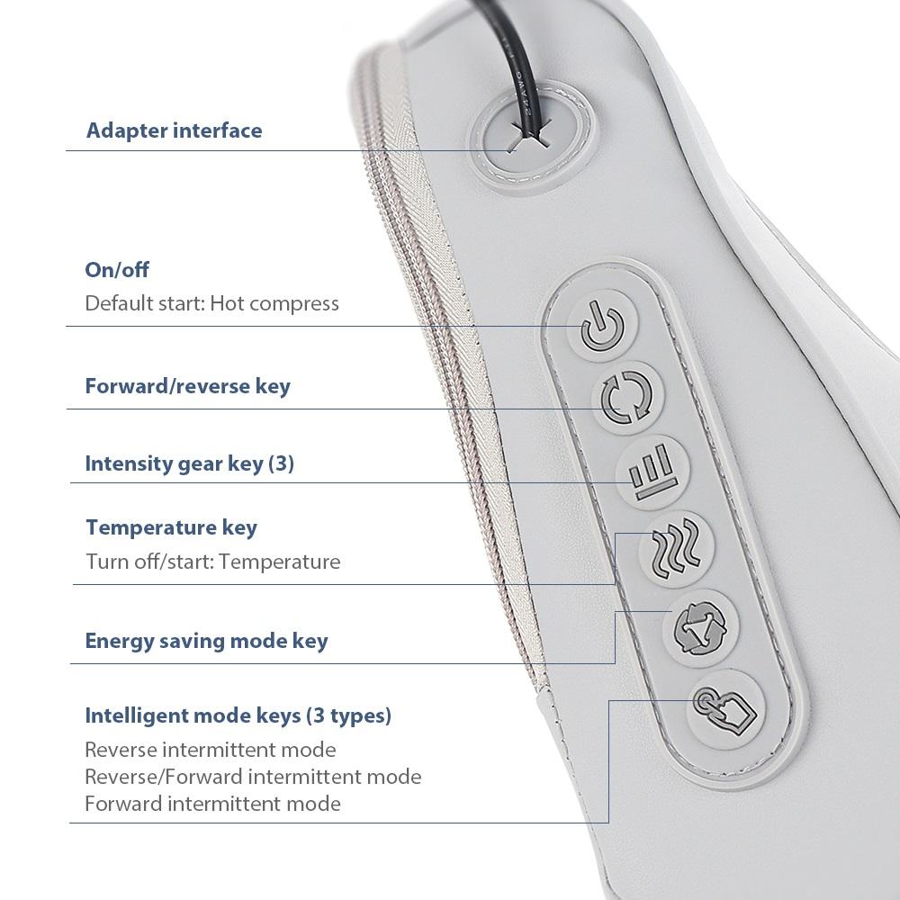 Многофункциональная подушка для массажа шеи и спины, 20 головок, массажер шиацу, подушка для талии и тела с постоянной температурой