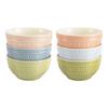 "12cm Ceramic Bowls, Set of 6, Macaron Colors" Gift, Soup Bowls, Heat-Resistant, Ceramic, Microwave-Safe [Official Japanese Product] Z1021-365