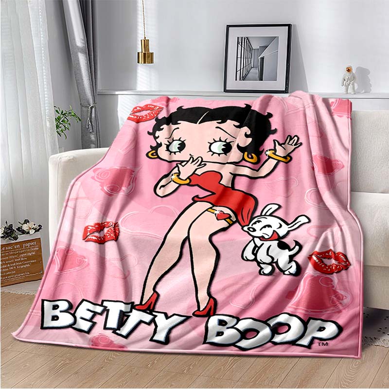 Cartoon Anime cute B-Boop MISS Super Soft Throws Blanket,Warm Cozy Blanket for Bed,Couch,Sofa,Bedroom,Living Room,Travel,Camping