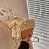 Summer Mini Braided Rope Bag Women's New Personalized Vegetable Basket Shoulder Messenger Bag Beach Vacation Bucket Bag