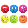6Pcs Smile Face Dog Squeaky Toys Soft Latex Squeak Balls Bouncy Cute Face Pet Dog Toys for Puppy Small Pet Dogs