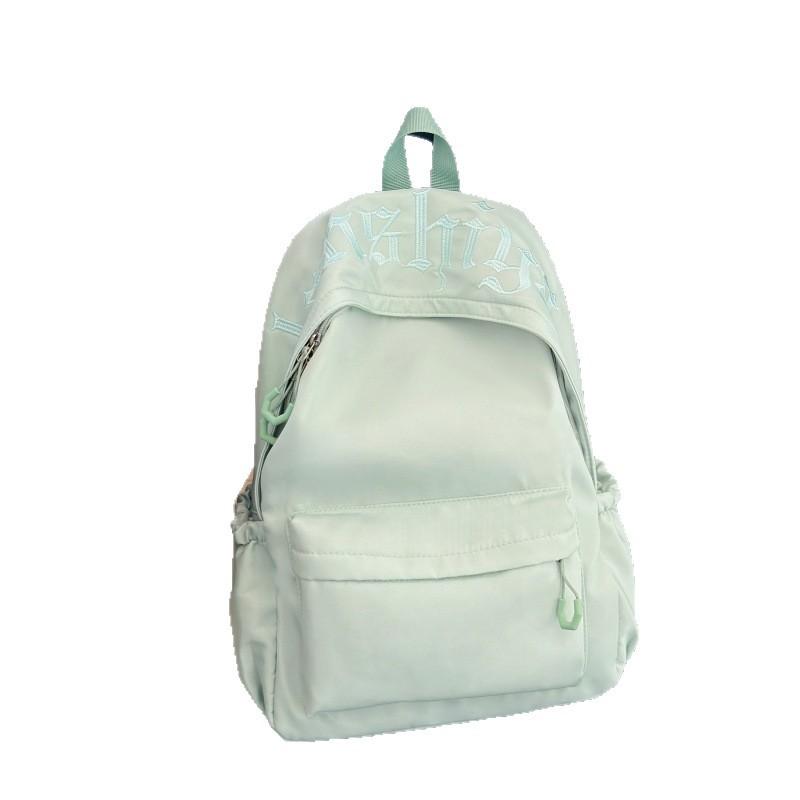 Schoolbag new solid color schoolbag junior high school girls simple high value ins style backpack female trend student sports backpack