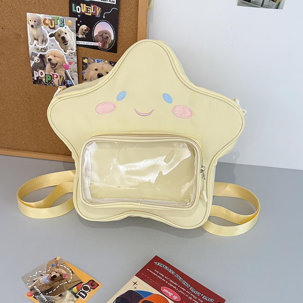 Kawaii рюкзак для женщин школьный рюкзак на молнии нейлоновый с прозрачным карманом рюкзак милый рюкзак для путешествий праздник