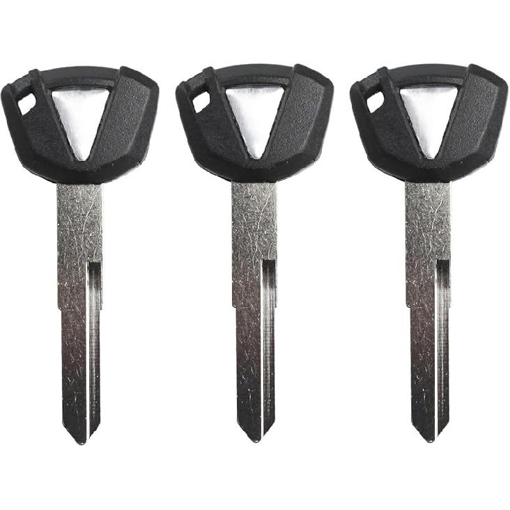 3PCS Duplicate Key Blank Key Uncut Replacement for Kawa-saki Ninja 650 Ninja1000 Versys650 1000 Vulcan s 650 Nomad KLR 650 KLX ZX-6R ZX-10R ZX-14R
