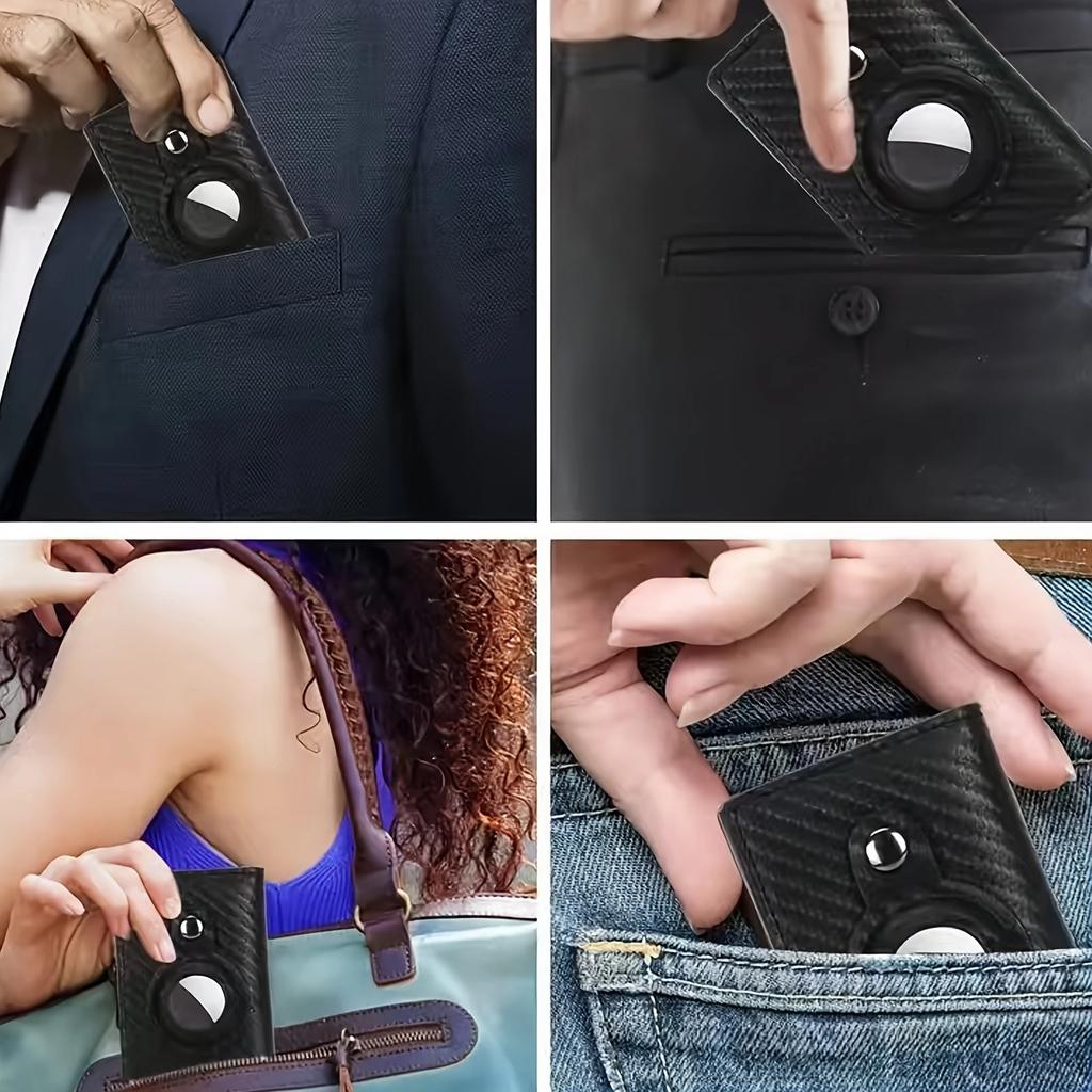 Магнитный кошелек из углеродного волокна RFID, мужской держатель для карт, тонкий кошелек, кожаный кошелек для Apple Air Tag Wallet - идеальный подарок для мужчин