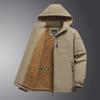 Men's Plus Size Waterproof Breathable Jacket - Medium To Long Style, Thick Velvet for Autumn & Winter Outdoor Wear