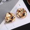 Fashion Vintage Metal Twisted Stud Earrings For Women Charm Gold Silver Color Charmer Spiral Whirlpool Earrings Jewelry Gifts
