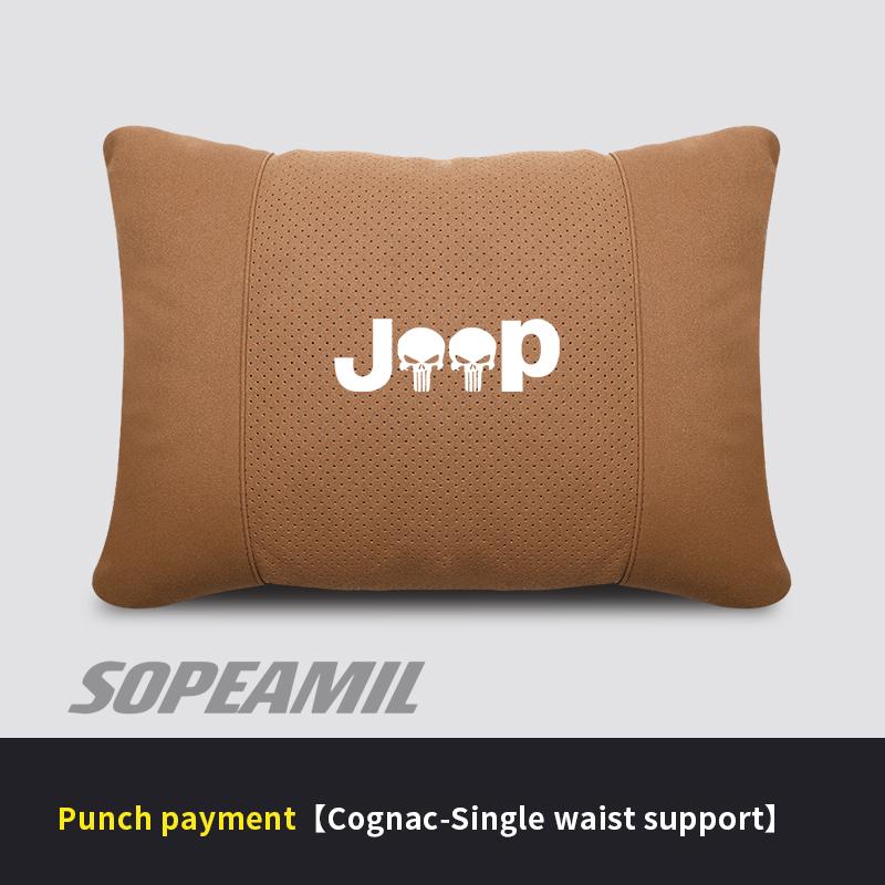 Car Suede Headrest Pillow For Jeep Compass Gladiator Patriot Commander Wrangler JK JL Grand Cherokee Renegade Seat Waist Cushion ALQ1