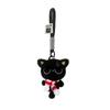 Stripe Scarf Black Cat Plush Keychain Soft Car Key Ring Doll Bag Pendant  School Bag Decoration
