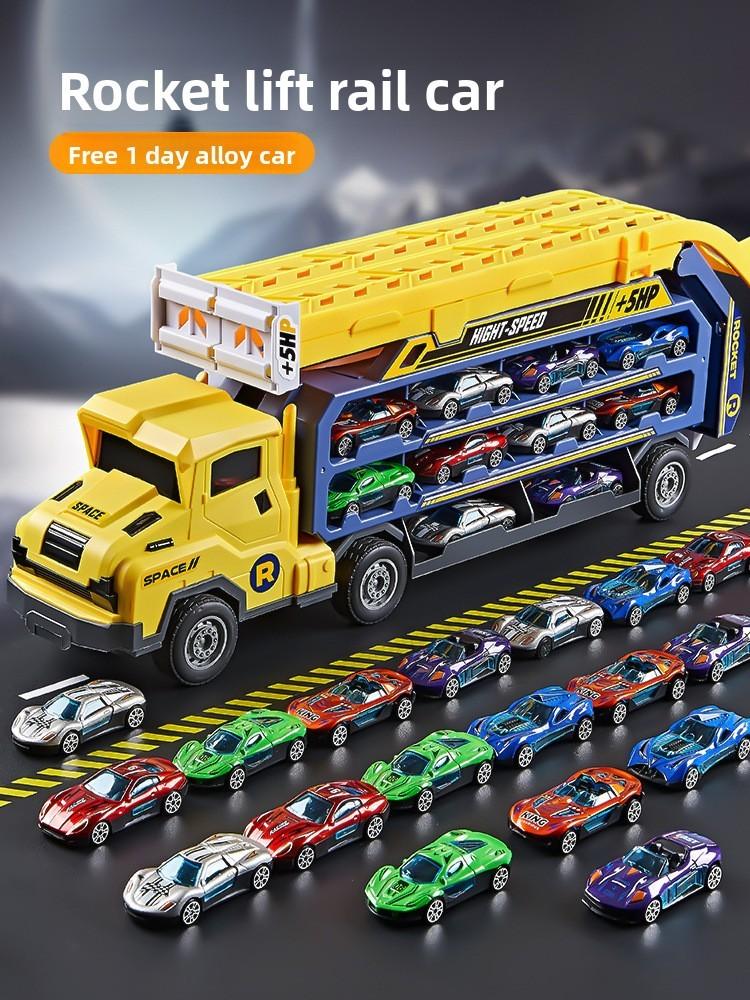 Dinosaur Rocket Track Car Toy Kit With Magnet Cars For Interactive Learning