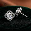 925 Sterling Silver D Color Moissanite  Stud Earrings for Women Flower  Four-leaf Clover Style 1CT Wedding Fine Jewelry Gifts