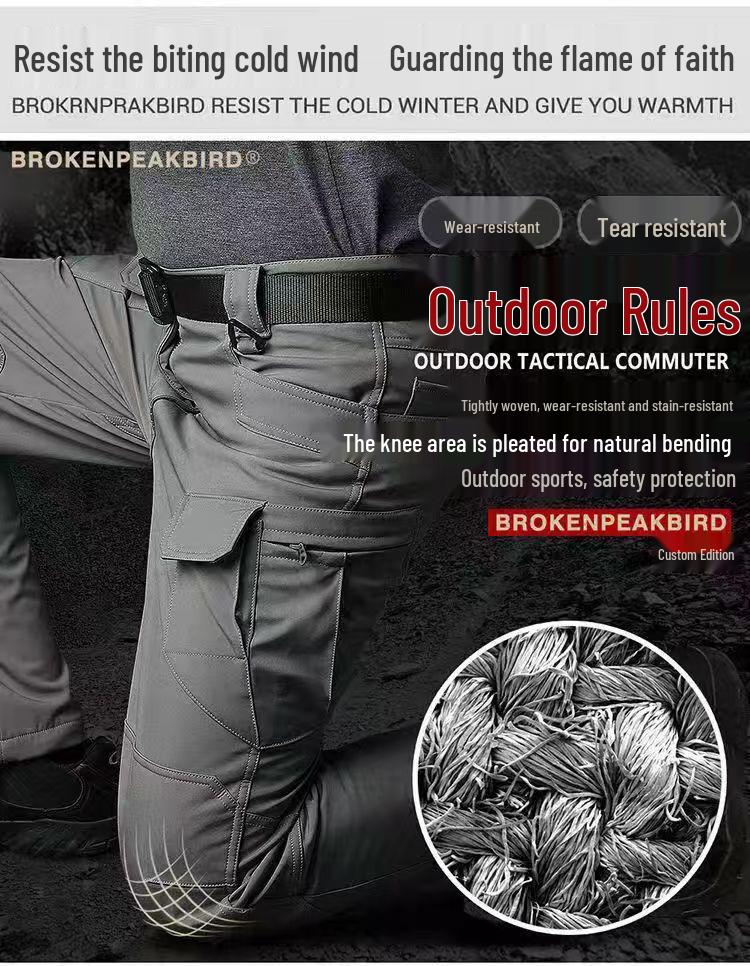 Мужские тактические ветрозащитные брюки IX7 Softshell для улицы - Зимние, с флисовой подкладкой, водонепроницаемые, теплые.