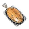 Natural Honey Dendritic Gemstone 925 Sterling Silver Gift Pendant 2.36" E8w54