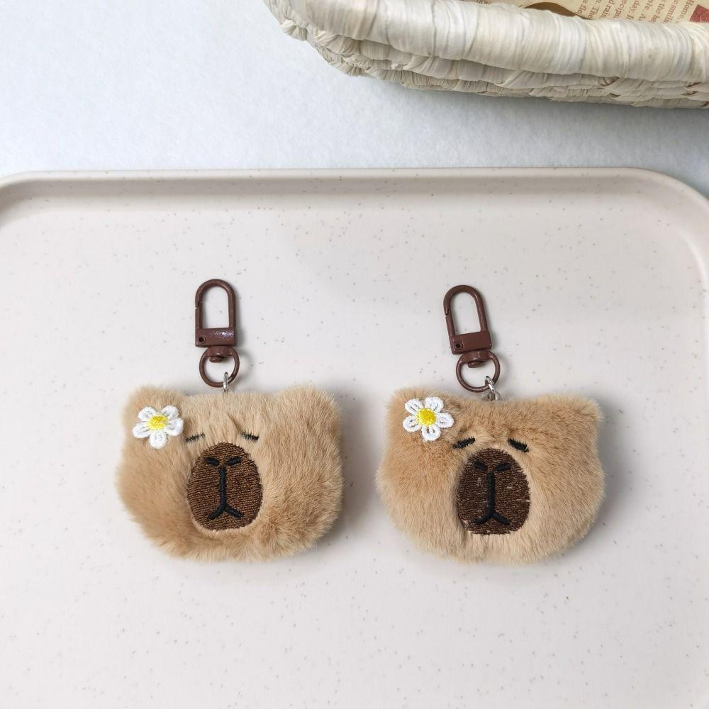 Collection Capibala Plush Doll Fluffy Kapibala Backpack Pendant Capybara Plush Keychain  Couple