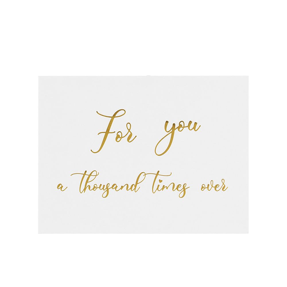 Simple Design Wedding Party Gold Stamping White Greeting Card Handwriting Message Cards Thank You