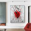 Оригинальный элегантный женский танцевальный холст, картина, настенные панно для гостиной, современный постер с красной розой, настенный художественный домашний декор