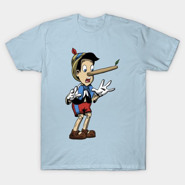 Asian Size Men Print T-shirt Pinocchio No-Cut Heat Transfer Print Cotton Tshirt