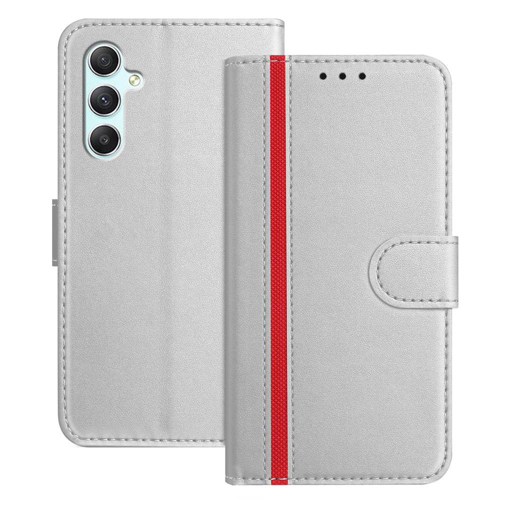 For Samsung Galaxy A34 5G Phone Cases Wallet Stand Color Splicing Leather Cover with Magnetic Clasp