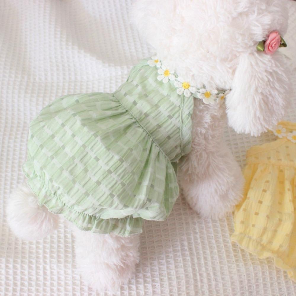 Cute Cat Party Dress Floral Style Collar Puppy Tutu Skirt New Cat Dress for Summer