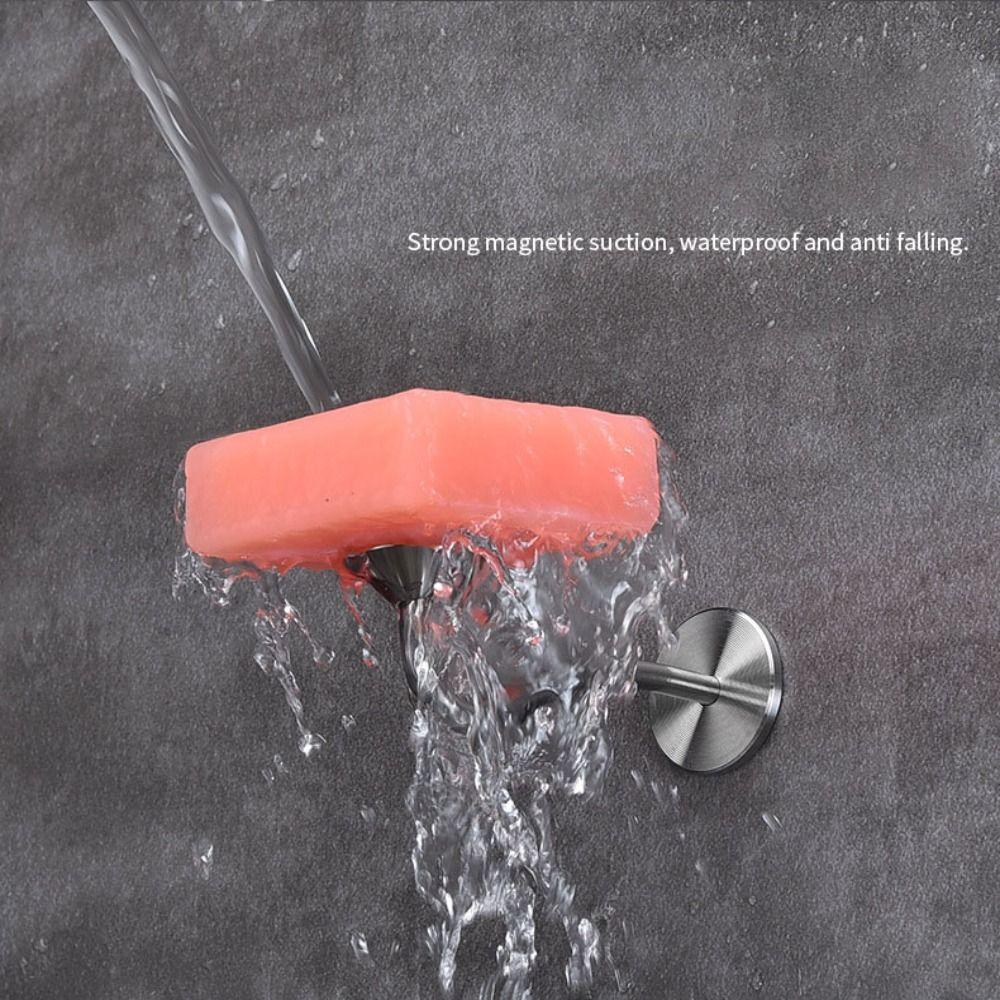 Simple Style Punch-free Soap Holder Stainless Steel Wall Soap Shelf Magnetic Soap Shelf  Bathroom