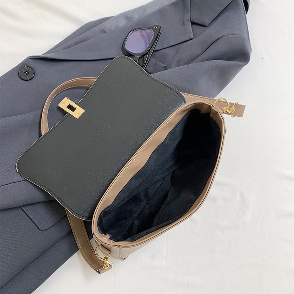 Минималистская сумка через плечо, женская, легкая, из полиуретана, съемный ремень с замком, для ежедневных поездок на работу