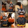 Vintage Style Halloween Cat Fun Whimsical Resin Table Centerpiece Decor Unique Gift Bright Color Happy Halloween Party Trick Or