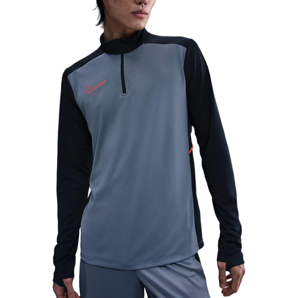 Nike Мужская футболка для футбола с блоками цвета, приталенная, с воротником-стойкой, длинным рукавом, топ HJ3784-066