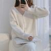 Sweater V-neck Knitted Cardigan Women Short Autumn and Winter Gentle Style Solid Long Sleeve Loose Cardigan Female Top