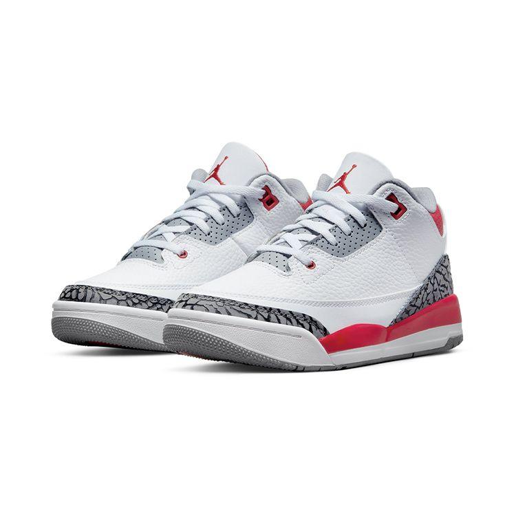 Детские кроссовки Air Jordan 3 Retro PS Fire Red 2022 Белый цементно-серый черный DM0966-160