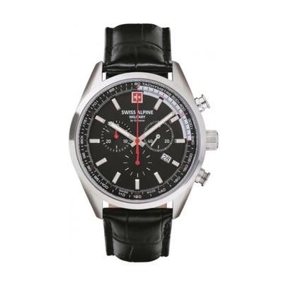 Мужские часы Pegasus Chronograph Кожаный ремешок Черный циферблат Кварцевые 7086.9537 100M