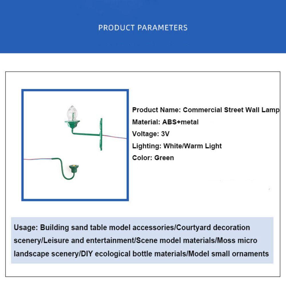3V Dollhouse Wall Lamp ABS Metal Material Sand Table Chandelier White/Warm Light Model