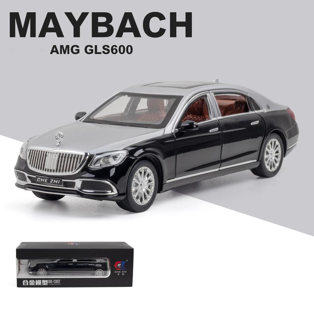 1:24-масштабная модель автомобиля класса люкс Benz S600 из сплава, отлитые под давлением металлические игрушечные транспортные средства, модель автомобиля с высоким имитационным звуком и светом, подарок для детей