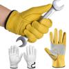 Genuine Leather Gloves Work Protection Welding Moving Safety Gloves Breathable Stitched Design Heatproof For Gardening Trimming