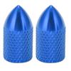 2pcs Schrader Valve Caps Aluminium Alloy Schrader Cycling Valve Dust Covers Bicycle Tire CapsBlue