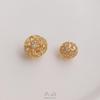 14K Gold-Filled Zirconia Flower Ball Spacer Beads for DIY Jewelry Bracelets