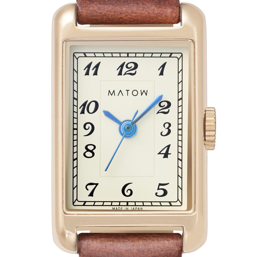 Авторизованный розничный продавец Часы mw004007 Oborozuki Прямоугольные Золотисто-коричневые Кожаные Арабские [MATOW] Женские [Tsuki - -]