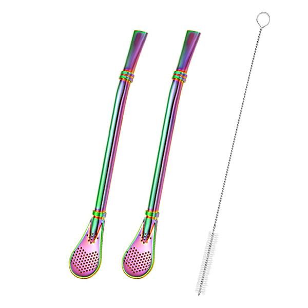 2 шт. бомбилья из нержавеющей стали для заваривания чая Yerba Mate, ложки для питья, фильтры, соломинки для помешивания, щетка для чистки