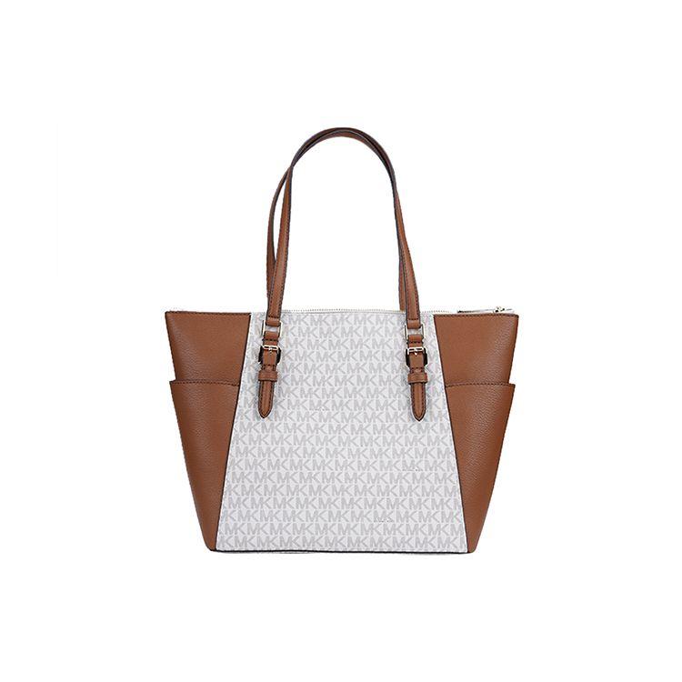 Michael Kors Mk Charlotte Монограмма Дорожная Сумка-Тоут на Молнии Женская тоут Ванильный 35T0GCFT3B-VANILLA