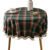England Green Plaid Tablecloth Christmas Table Cloth Checkered Fabric Geometry Round Rectangular Cover For Holiday Picnic
