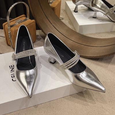 Мода Женская мода высокие каблуки осень новые заостренные головы неглубокий рот мягкая кожа rhinobason с одним ботинком