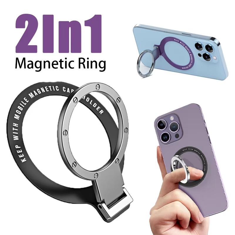 Складной магнитный держатель-кольцо для MagSafe, многоугольный, клейкий, подставка-стойка, магнитное кольцо для пальца, автомобильный держатель для телефона