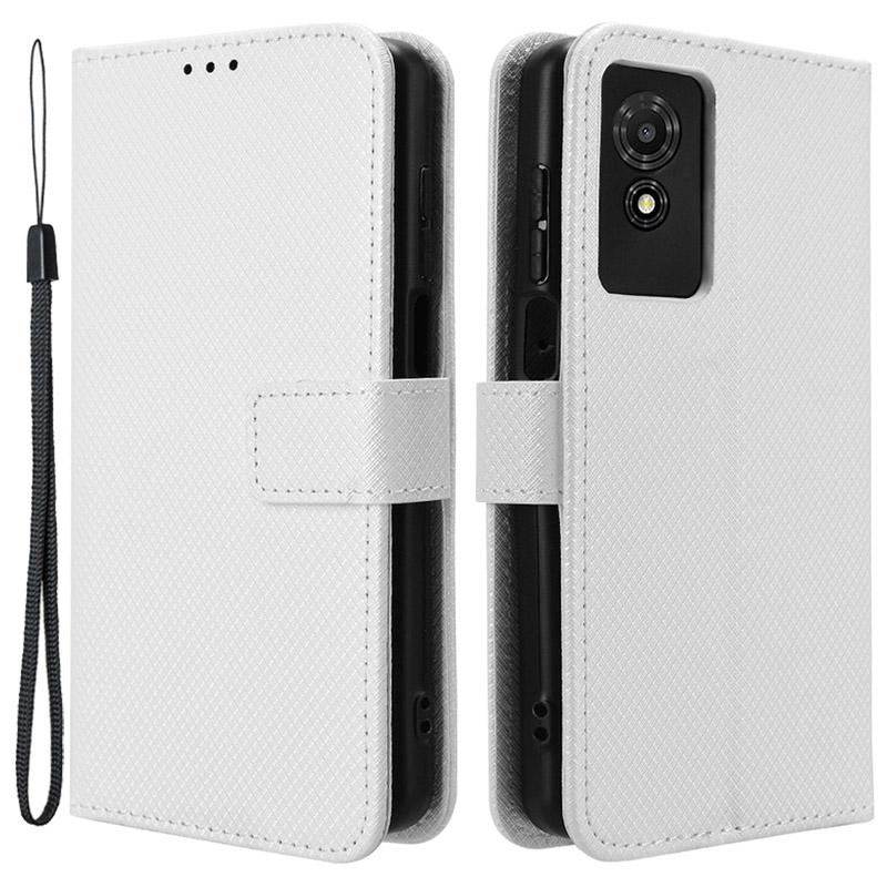 Для TCL 501 Чехол-книжка Текстура бриллианта Искусственная кожа Чехол для телефона с подставкой